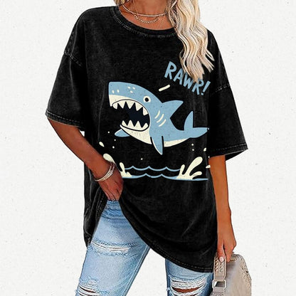 Shark Rawr! Vintage Distressed T-shirt