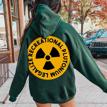 Legalize Recreational Plutonium Printed Back Unisex Cotton Hoodie