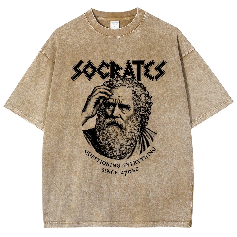 Socrates Questioning Everything Vintage Distressed T-shirt