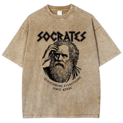 Socrates Questioning Everything Vintage Distressed T-shirt