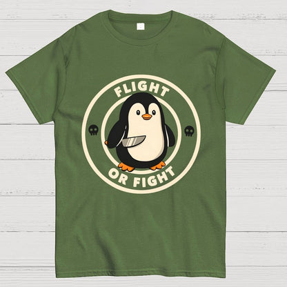 Flight or Fight Penguin Geek T-Shirt