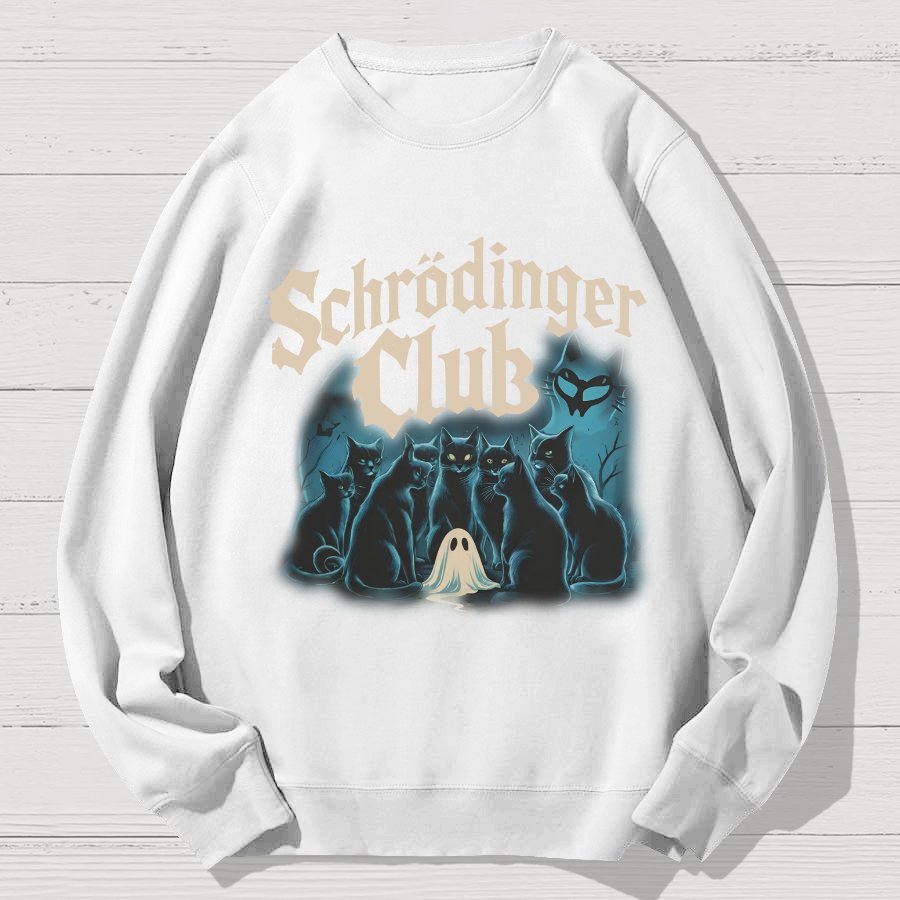 Schrödinger Cat club Halloween Geek Cotton Sweatshirt