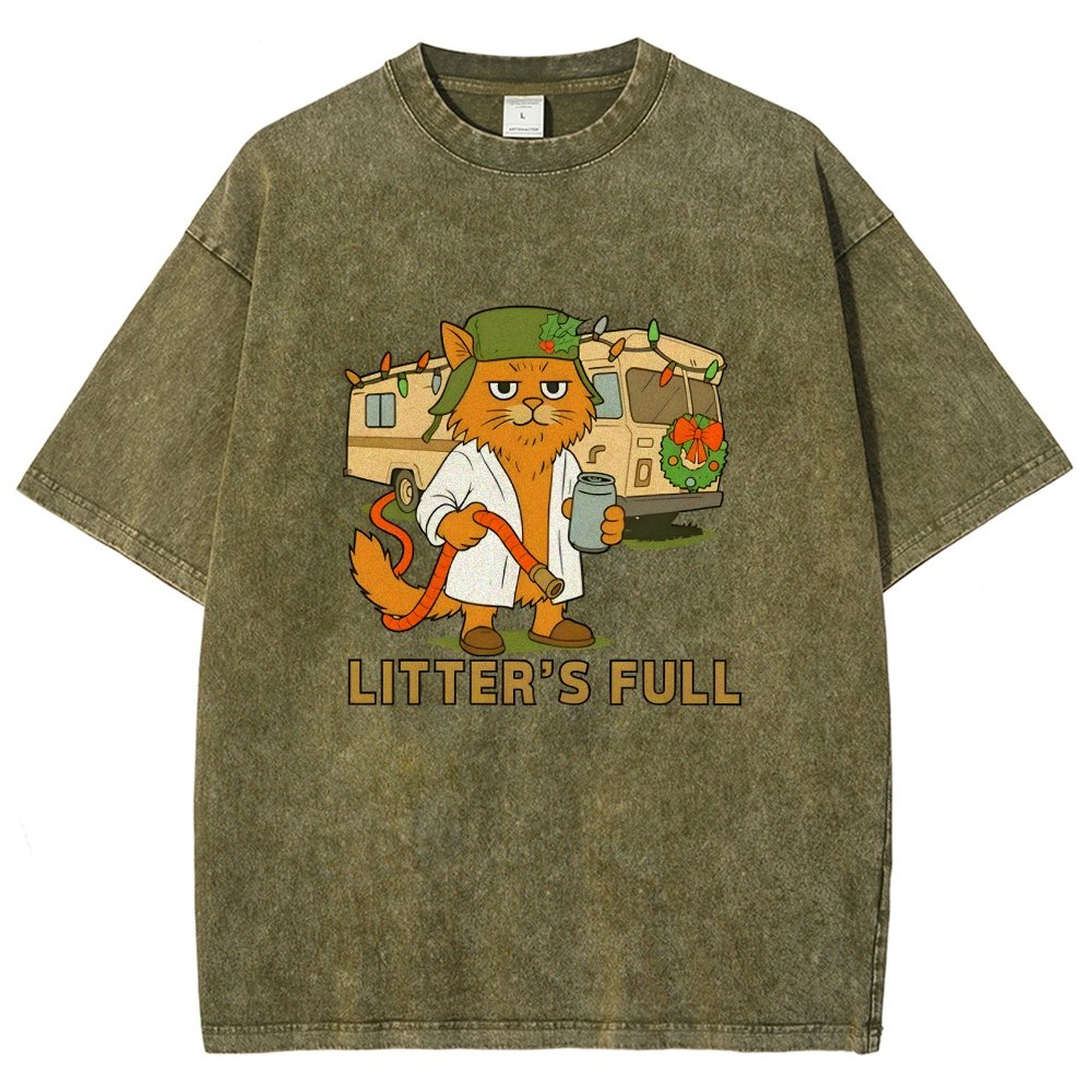 Christmas Shitters Full Cat Vintage Distressed T-shirt