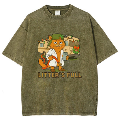 Christmas Shitters Full Cat Vintage Distressed T-shirt