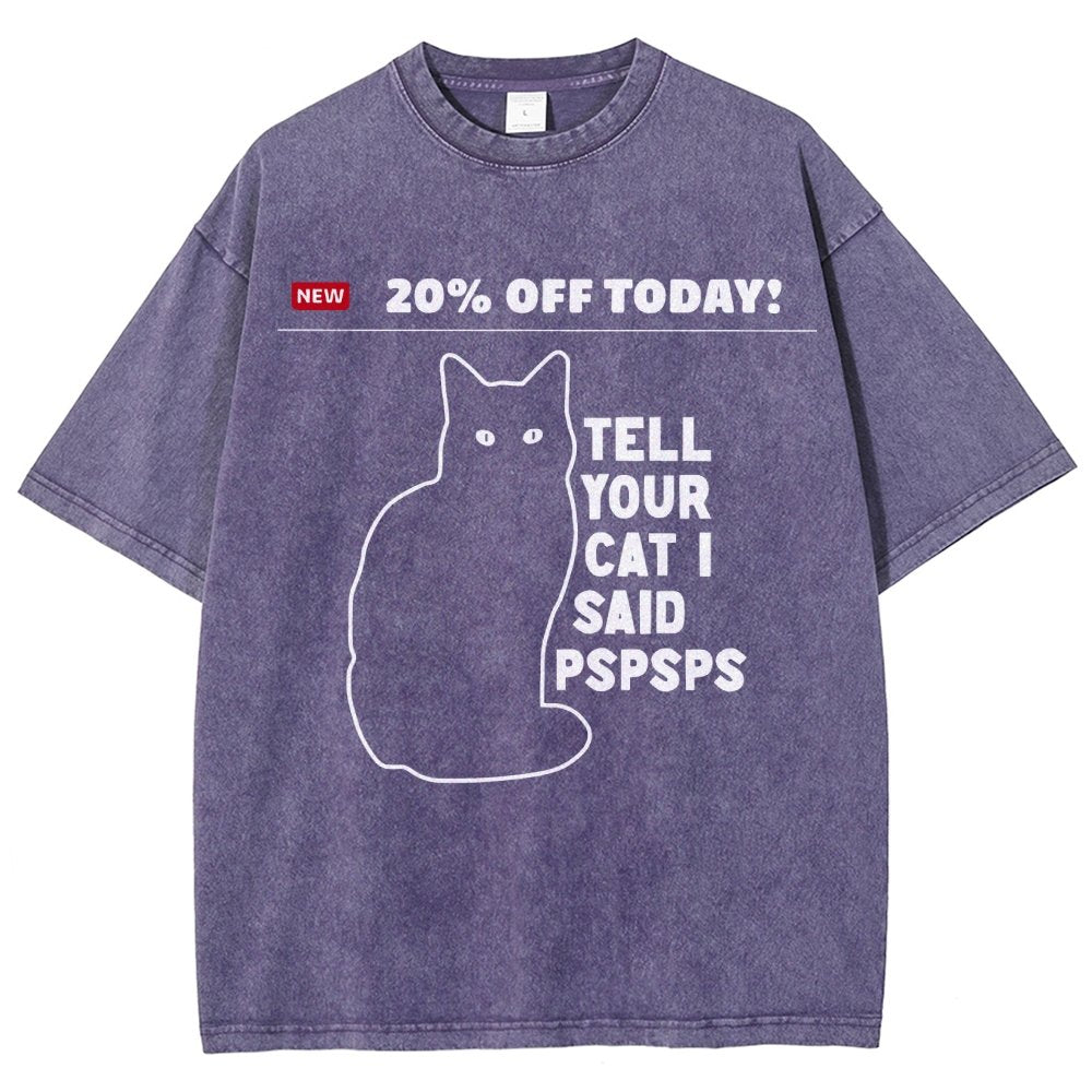 Tell Your Cat Vintage Distressed T-shirt