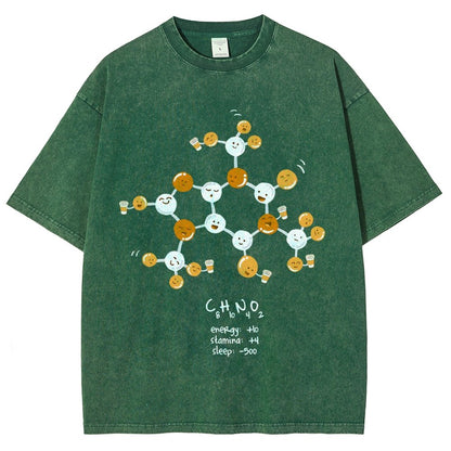 Caffeine Power Up Vintage Distressed T-shirt