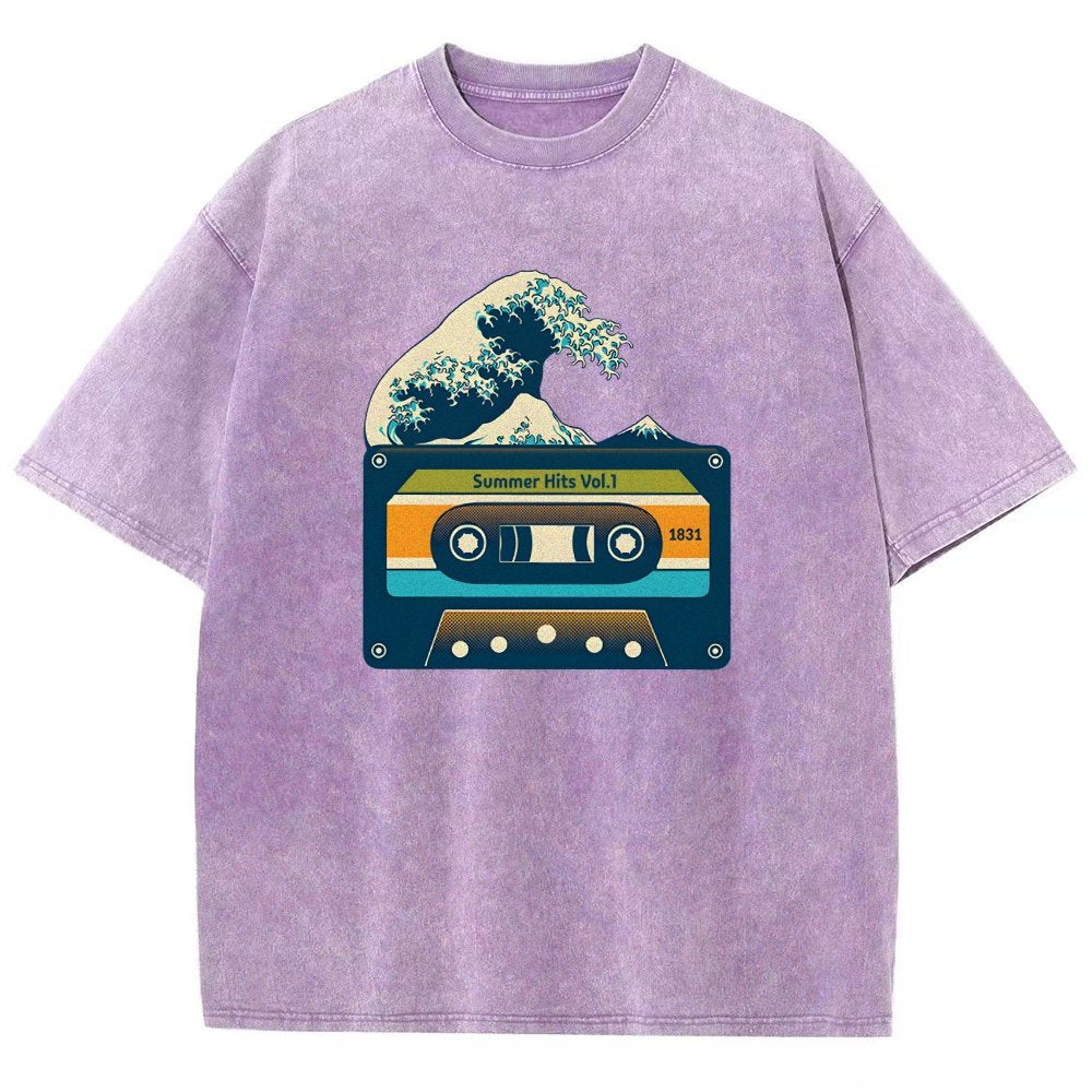 Summer Hits Of Kanagawa Cassette Vintage Distressed T-shirt