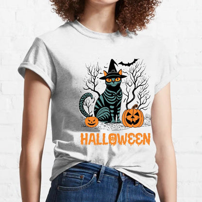 Halloween Black Cat Geeky T-Shirt