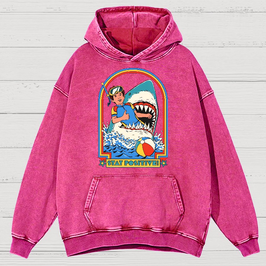 Stay Positive Vintage Distressed Hoodie