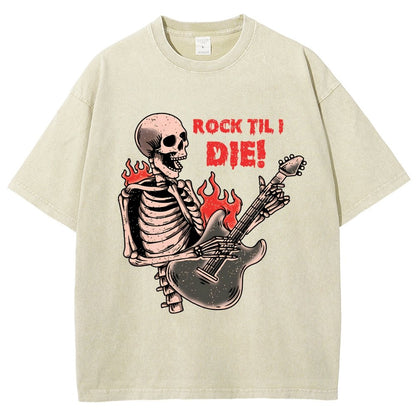 Rock Til I Die Vintage Distressed T-shirt
