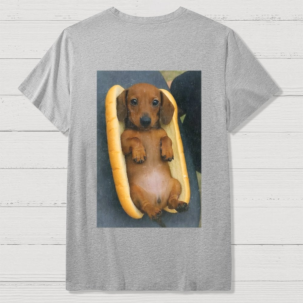 REAL HOT DOG  Back Printing Geek T-Shirt