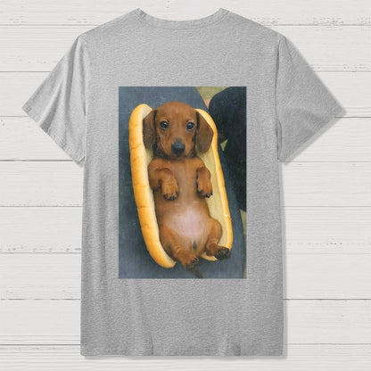 REAL HOT DOG  Back Printing Geek T-Shirt
