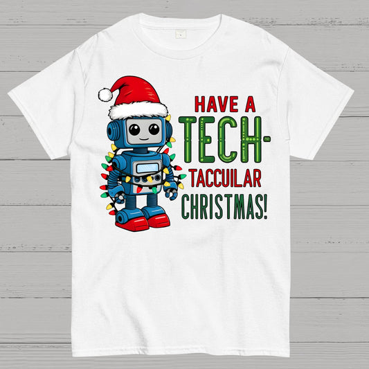 Have a Tech-Tacular Christmas! Cute Robot Holiday Geek T-Shirt