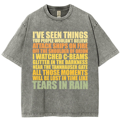 Tears In Rain Vintage Distressed T-shirt