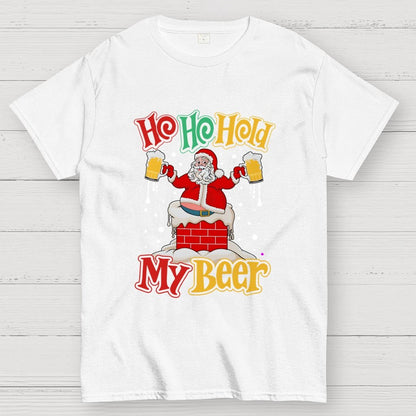 Ho Ho Hold My Beer Christmas Geek T-Shirt
