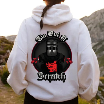 None Shall Pass - Tis But A Scratch Printed Back Unisex Cotton Hoodie
