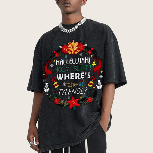 Where's The Tylenol Christmas. Autism Awareness Vintage Distressed T-shirt
