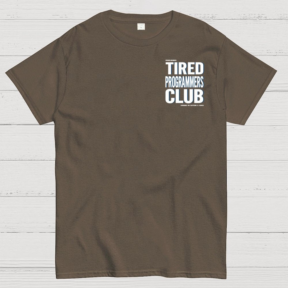 Tired Programmers Club Front And Back Printing Geek T-Shirt