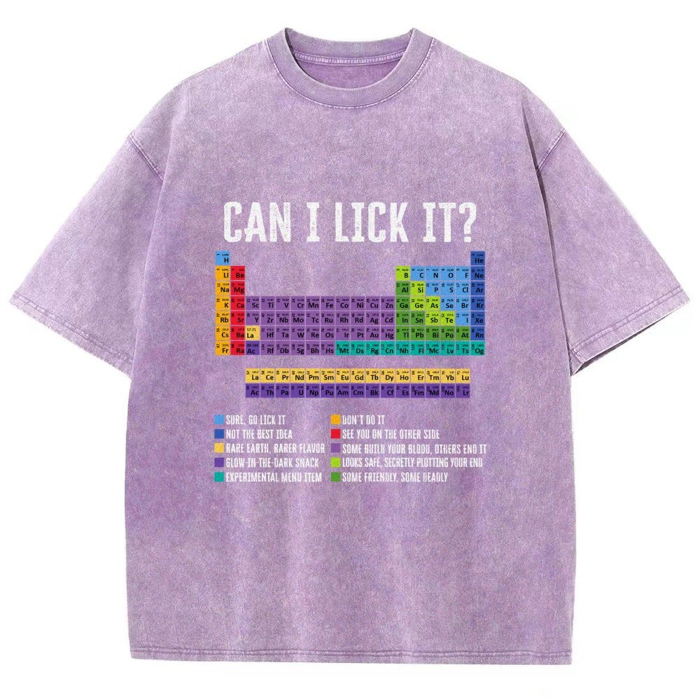 Can I Lick It Chemistry Teacher Science Day Vintage Distressed T-shirt