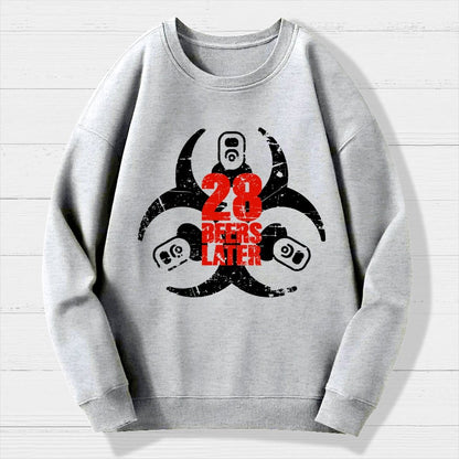 28 beers later Geek Cotton Sweatshirt