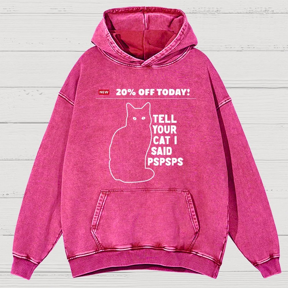 Tell Your Cat Vintage Distressed Hoodie