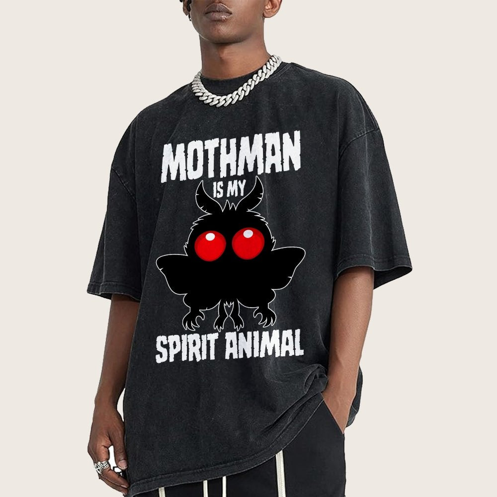 Mothman Is My Spirit Animal Dark Vintage Distressed T-shirt