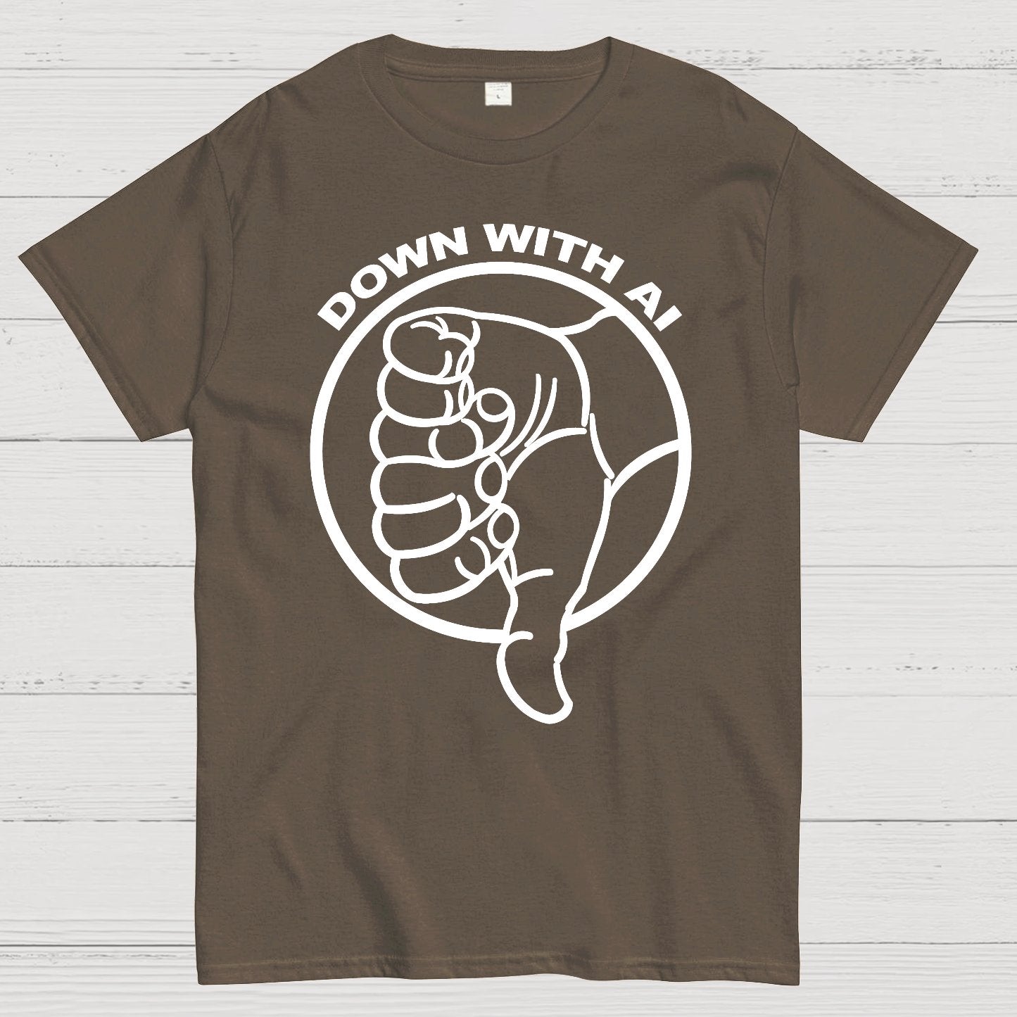 DOWN WITH AI Geek T-Shirt