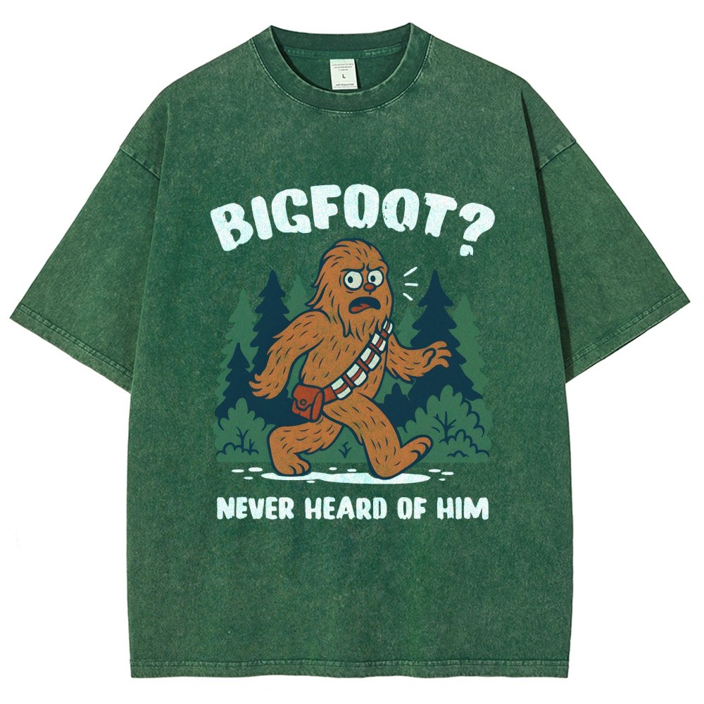 Bigfoot Never Heard Of Him Vintage Distressed T-shirt
