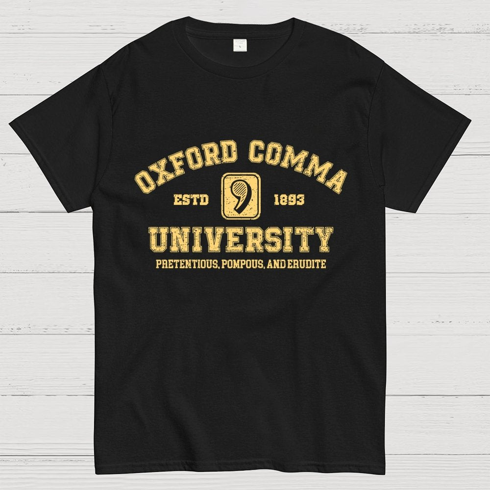 Oxford Comma University Unisex Geek T-Shirt