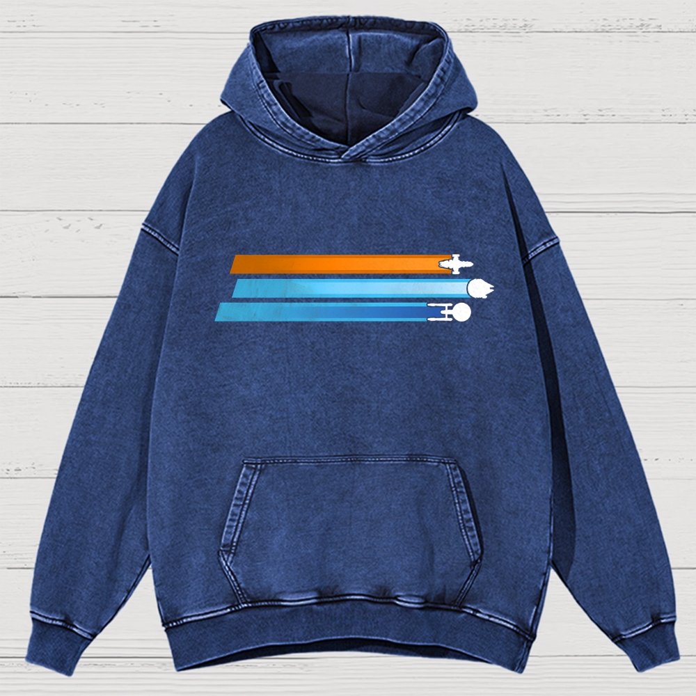 Space Racing Stripes Vintage Distressed Hoodie