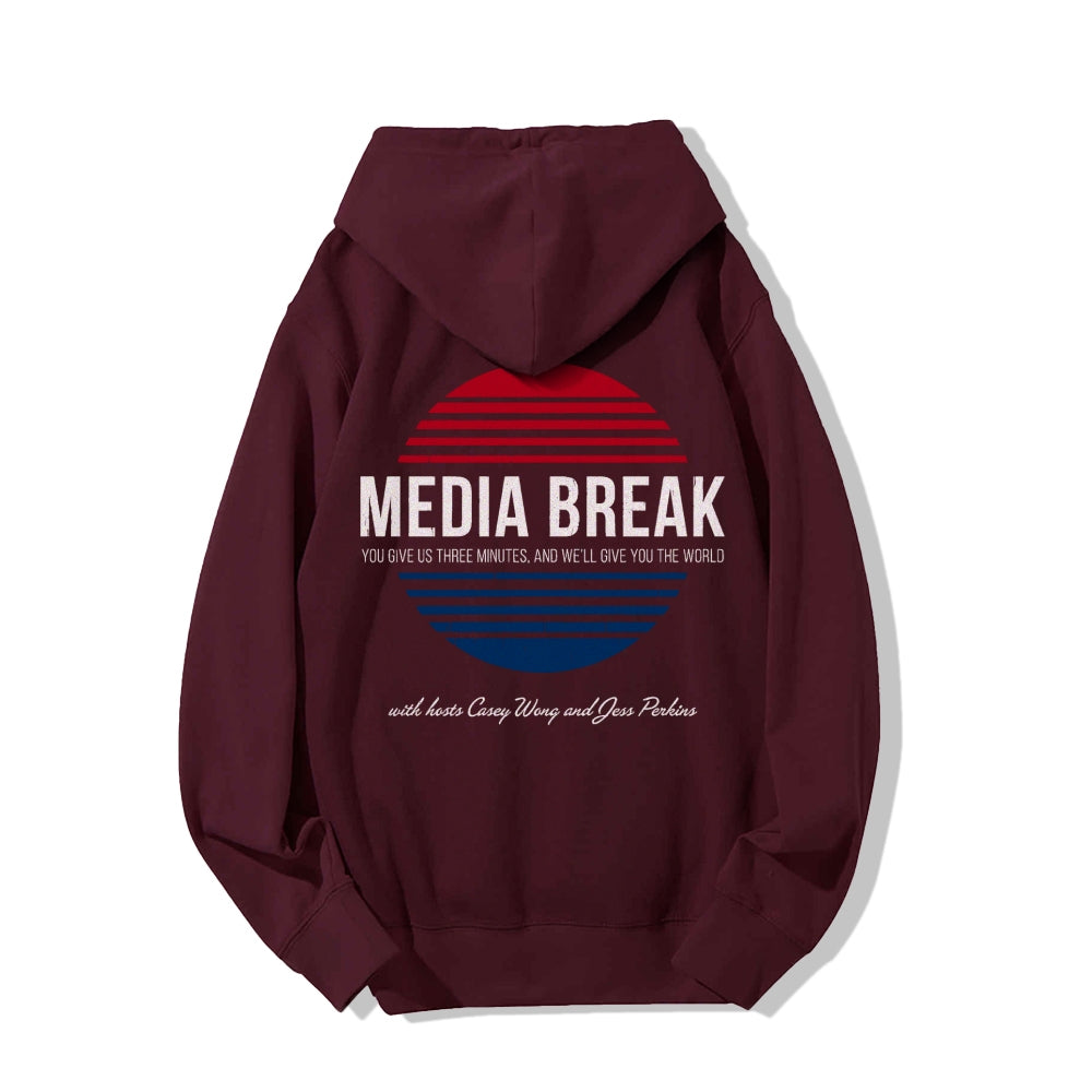 Media Break Printed Back Unisex Cotton Hoodie