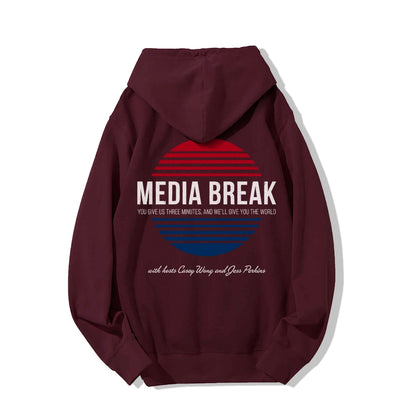 Media Break Printed Back Unisex Cotton Hoodie