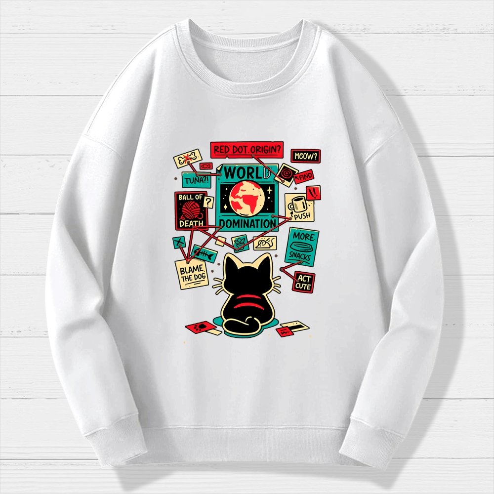 Cat Master Plan Geek Cotton Sweatshirt