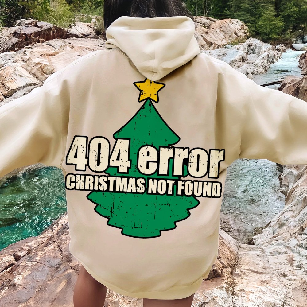 Error 404 Printed Back Cotton Hoodie
