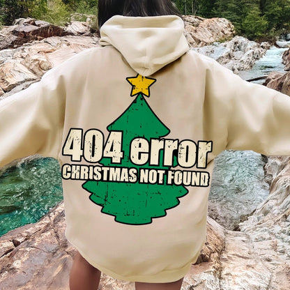 Error 404 Printed Back Cotton Hoodie