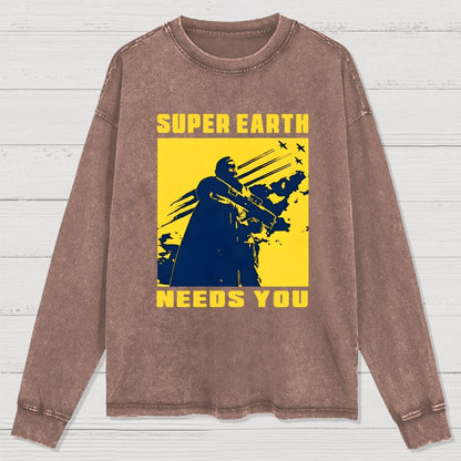 Earth Needs You Washed Long Sleeve Tee