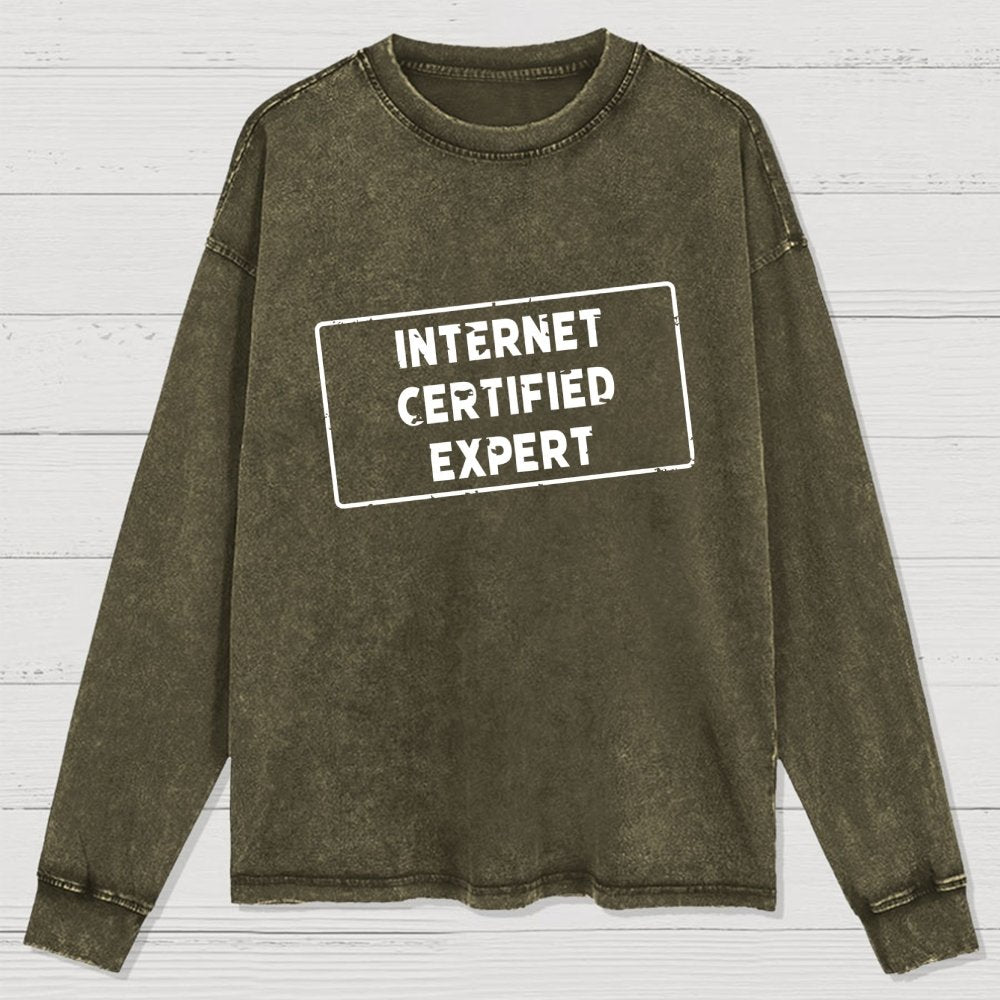 Internet Certified Expert Washed Long Sleeve Tee