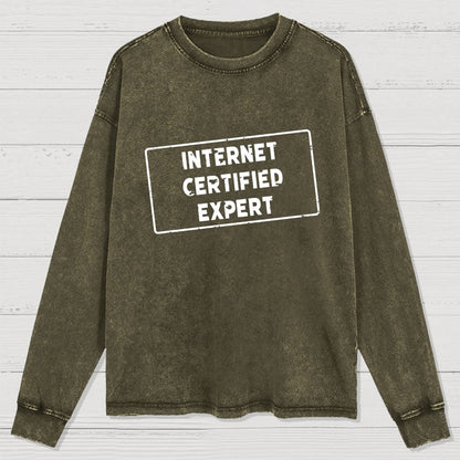 Internet Certified Expert Washed Long Sleeve Tee