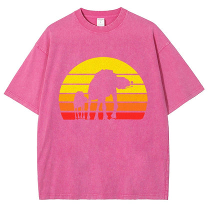 Sunset Stroll Mechanical Marvels Vintage Distressed T-shirt