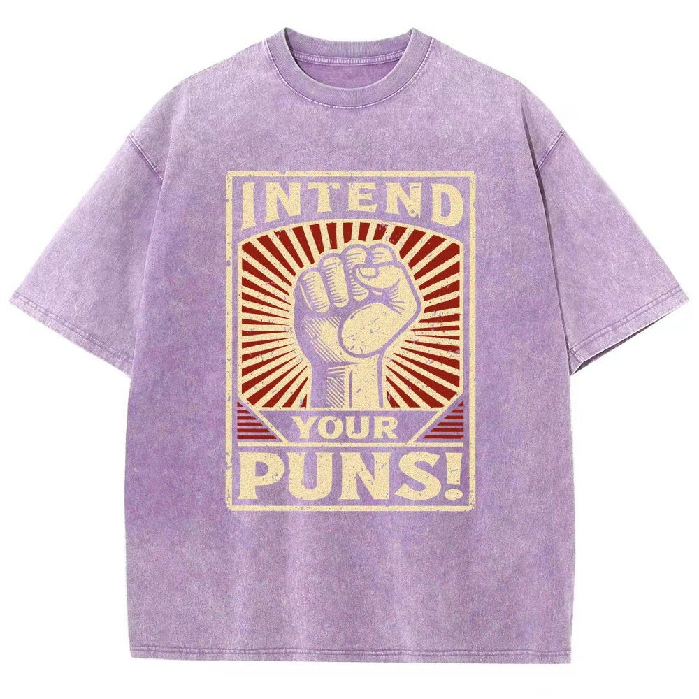 Intend Your Puns Vintage Distressed T-shirt