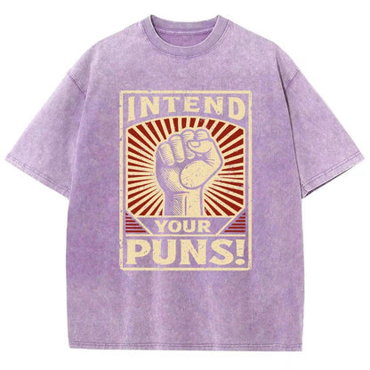 Intend Your Puns Vintage Distressed T-shirt