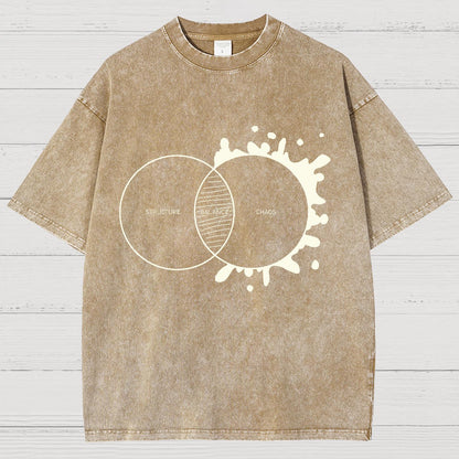 Balance Between Structure and Chaos Geek Vintage Distressed T-shirt