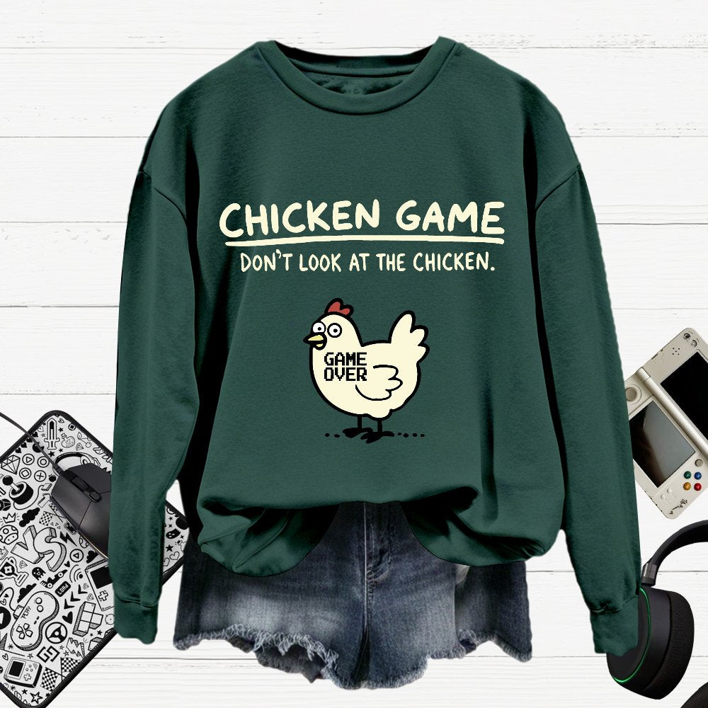 Chicken Game Cotton Pullover Sweatshirt