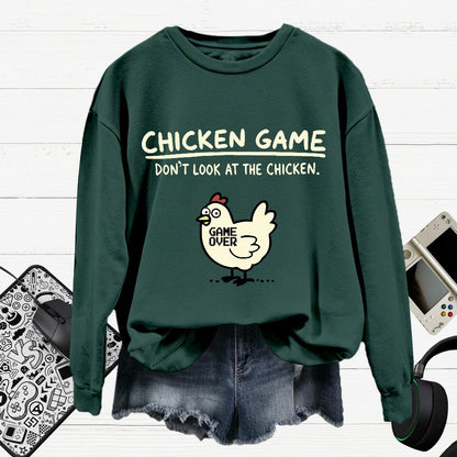 Chicken Game Cotton Pullover Sweatshirt