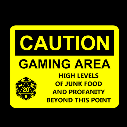CAUTION GAMING AREA Geek T-Shirt