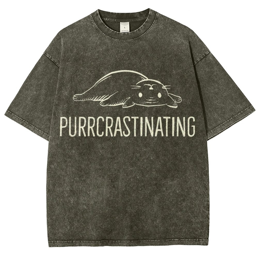 Purrcrastinating Vintage Distressed T-shirt