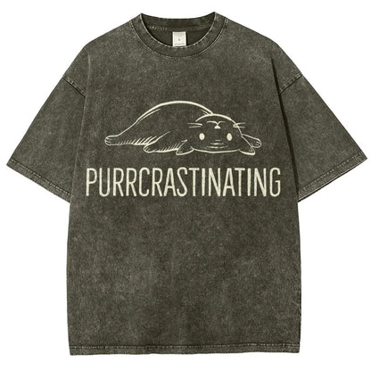 Purrcrastinating Vintage Distressed T-shirt