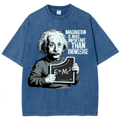 Imagination is more important than knowledge Vintage Distressed T-shirt