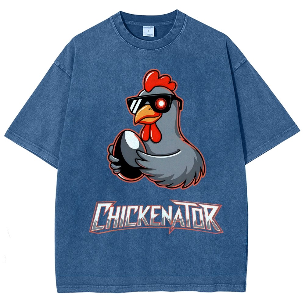 Chickenator The Future Chicken Vintage Distressed T-shirt