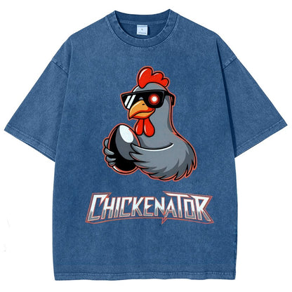 Chickenator The Future Chicken Vintage Distressed T-shirt